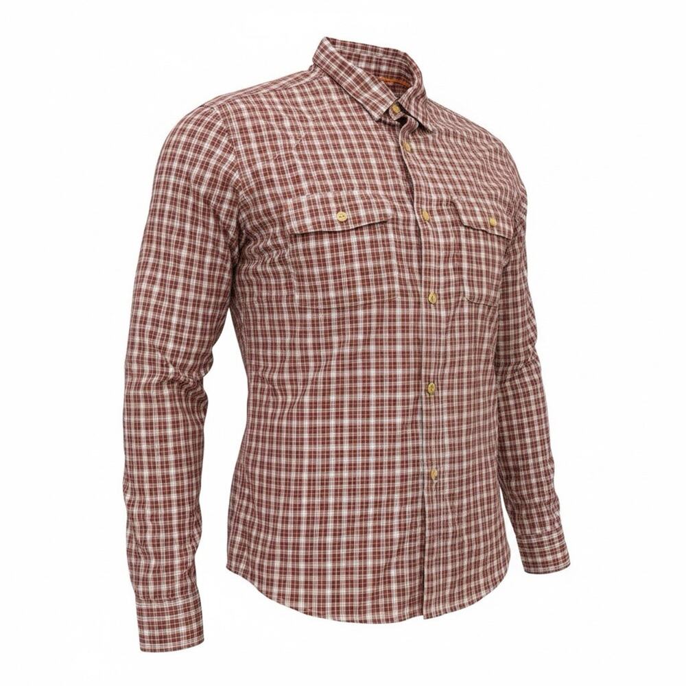 Orvis Active Fit Plaid Button Down Nylon Blend Shirt Mens Size Large
